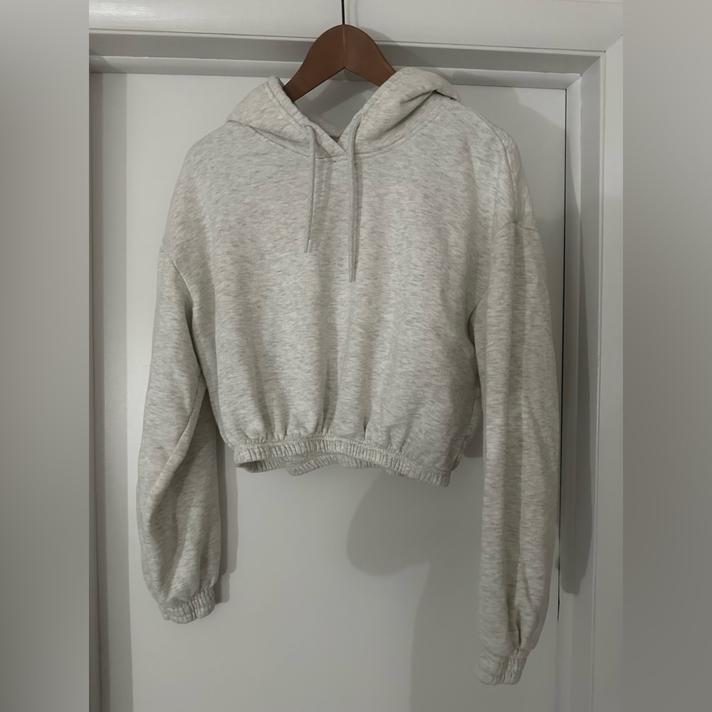 Light grey H&M cropped hoodie